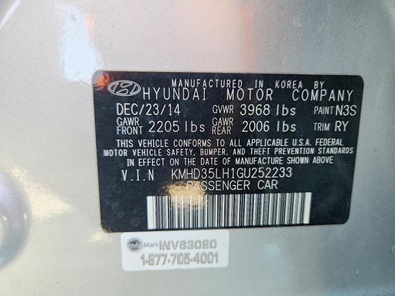 Aukcja sprzedaży 2016 Hyundai Elantra Gt, vin: KMHD35LH1GU252233, numer aukcji: 58848446