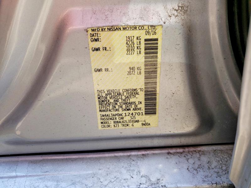 Aukcja sprzedaży 2017 Nissan Altima, vin: 1N4AL3AP0HC124701, numer aukcji: 58045416