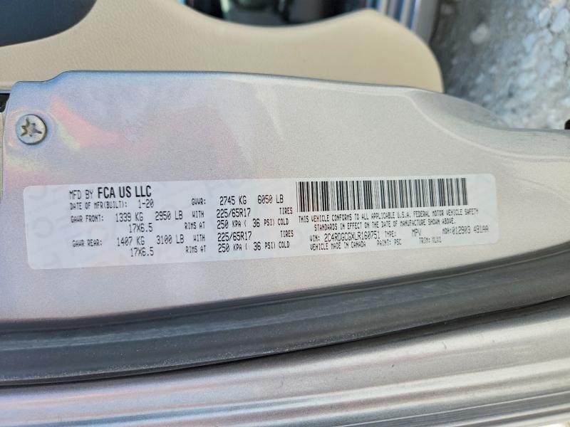 Продажа на аукционе авто 2020 Dodge Grand Caravan, vin: 2C4RDGCGXLR160751, номер лота: 58802516