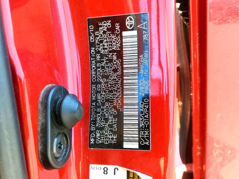 Продажа на аукционе авто 2010 Toyota Prius, vin: JTDKN3DU9A0186695, номер лота: 58776156