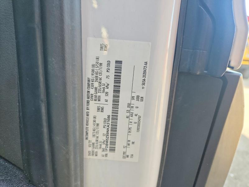 55606086 :رقم المزاد ، 1FDBW5Z89NKA31686 vin ، 2022 Ford Transit مزاد بيع