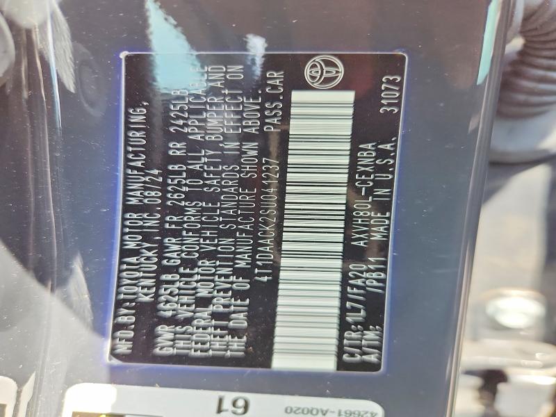 2025 Toyota Camry მანქანა იყიდება აუქციონზე, vin: 4T1DAACK2SU041237, აუქციონის ნომერი: 59123526