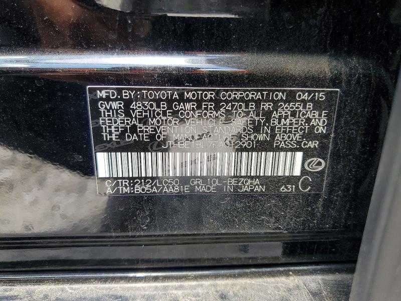 2015 Lexus Gs მანქანა იყიდება აუქციონზე, vin: JTHBE1BL7FA012901, აუქციონის ნომერი: 57070766