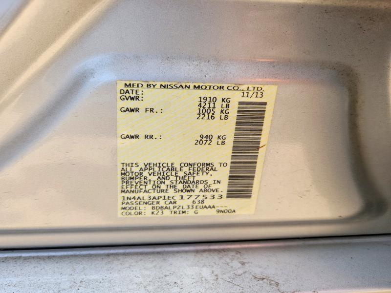 Aukcja sprzedaży 2014 Nissan Altima, vin: 1N4AL3AP1EC177533, numer aukcji: 56174006