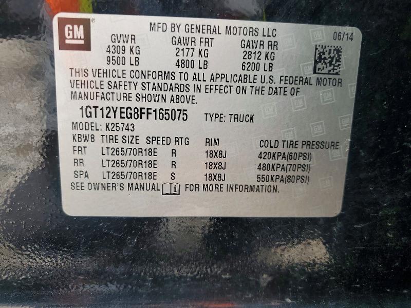 Продажа на аукционе авто 2015 Gmc Sierra, vin: 1GT12YEG8FF165075, номер лота: 57375566