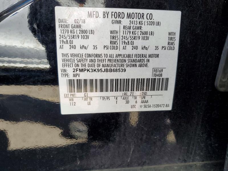 Aukcja sprzedaży 2018 Ford Edge, vin: 2FMPK3K95JBB68539, numer aukcji: 57874006