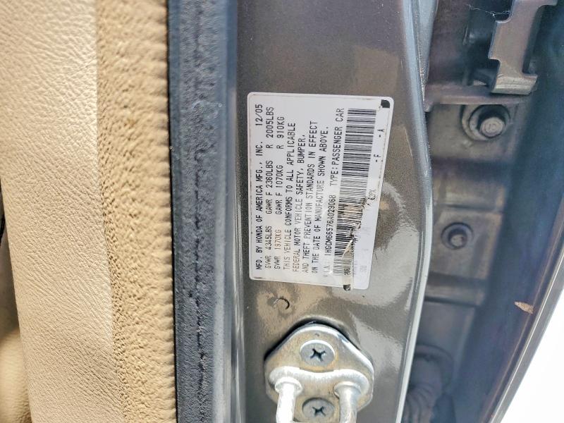 Aukcja sprzedaży 2006 Honda Accord, vin: 1HGCM66576A029068, numer aukcji: 56308526