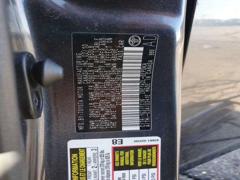 59137226 :رقم المزاد ، 2T1BU4EE9AC363185 vin ، 2010 Toyota Corolla مزاد بيع