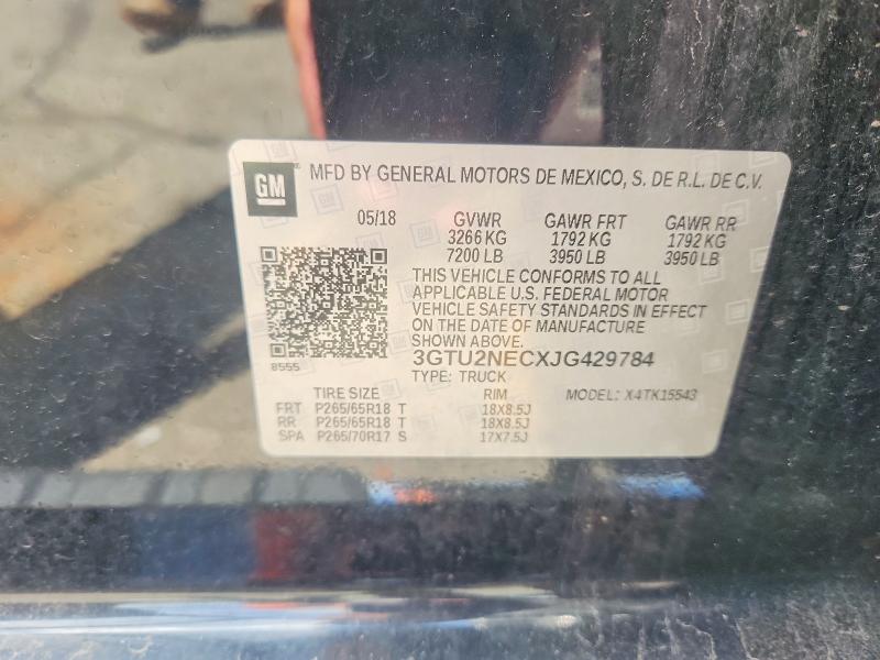 Aukcja sprzedaży 2018 Gmc Sierra, vin: 3GTU2NECXJG429784, numer aukcji: 56622916