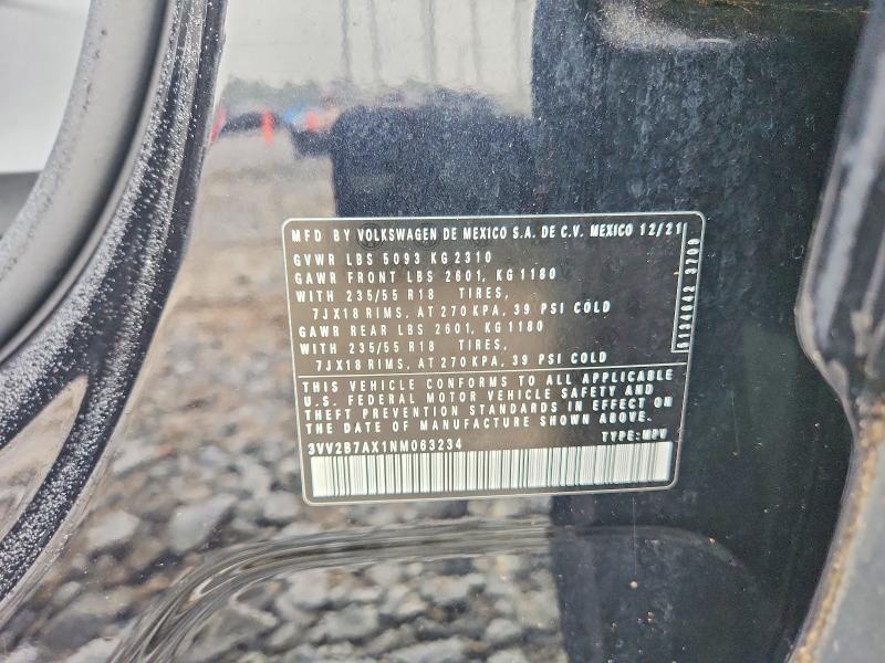 57199746 :رقم المزاد ، 3VV2B7AX1NM063234 vin ، 2022 Volkswagen Tiguan مزاد بيع