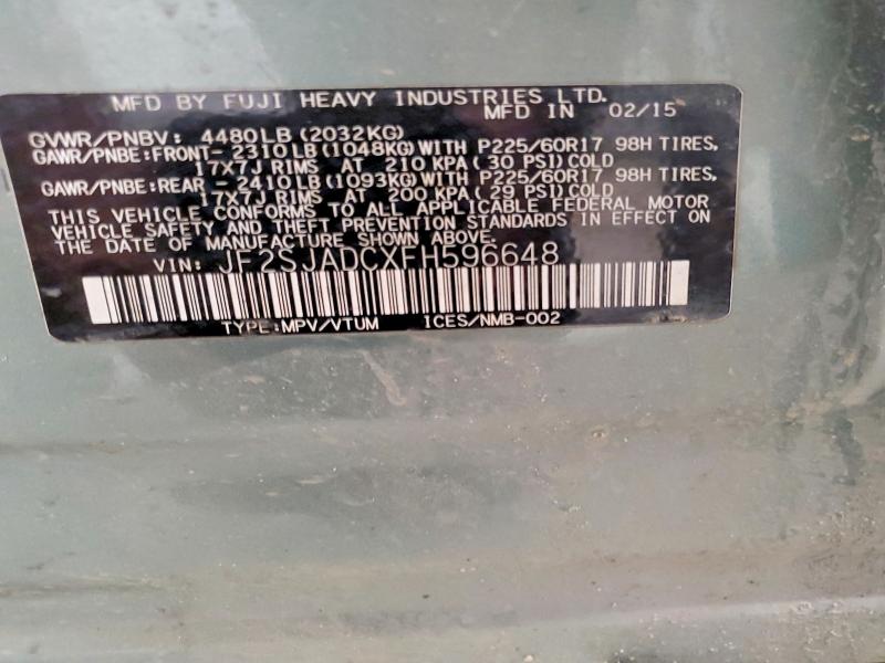 Продажа на аукционе авто 2015 Subaru Forester, vin: JF2SJADCXFH596648, номер лота: 55932386