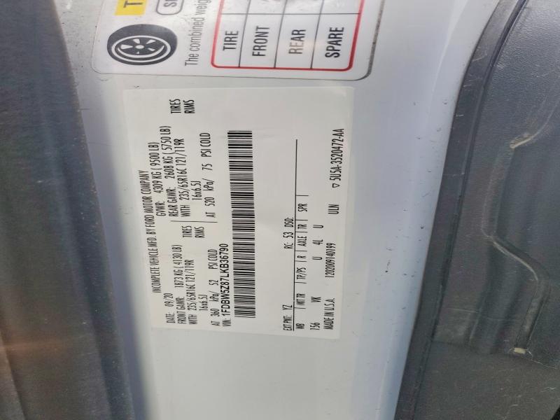 2020 Ford Transit მანქანა იყიდება აუქციონზე, vin: 1FDBW5Z87LKB36790, აუქციონის ნომერი: 55890406