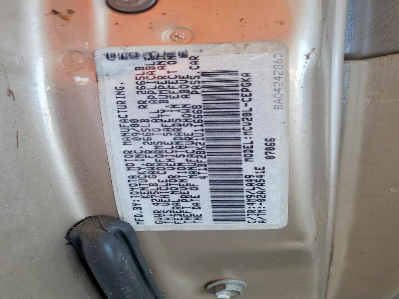 Aukcja sprzedaży 2001 Toyota Camry, vin: 4T1BF28K21U116668, numer aukcji: 56373416