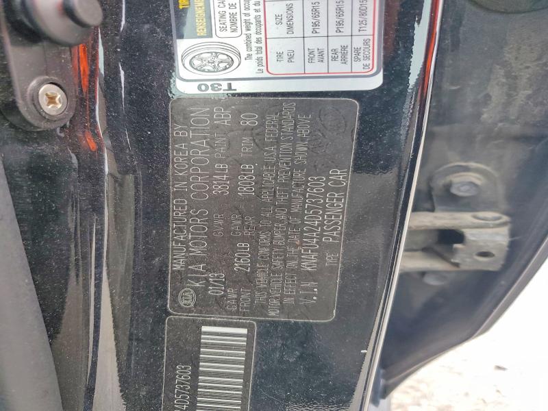 Aukcja sprzedaży 2013 Kia Forte, vin: KNAFU4A24D5737603, numer aukcji: 58259246