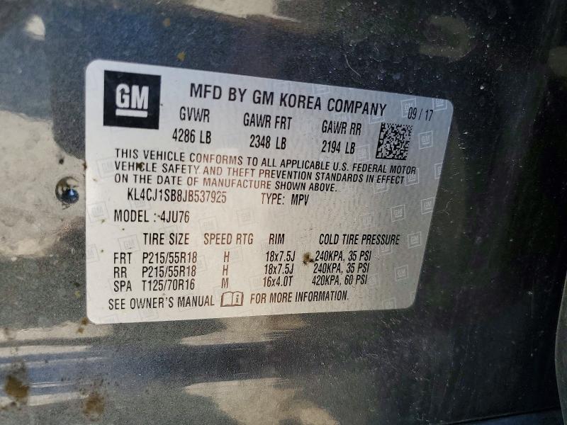 Продаж на аукціоні авто 2018 Buick Encore, vin: KL4CJ1SB8JB537925, номер лоту: 55691026