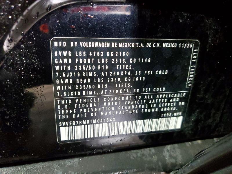 Aukcja sprzedaży 2026 Volkswagen Tiguan, vin: 3VVFR7RM8TM041543, numer aukcji: 58829016