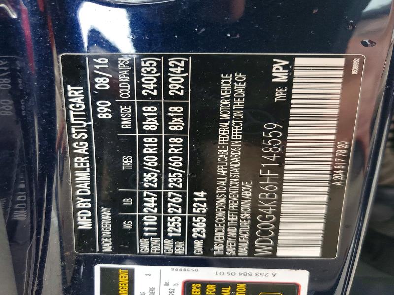 Aukcja sprzedaży 2017 Mercedes-benz Glc, vin: WDC0G4KB6HF148559, numer aukcji: 58380426