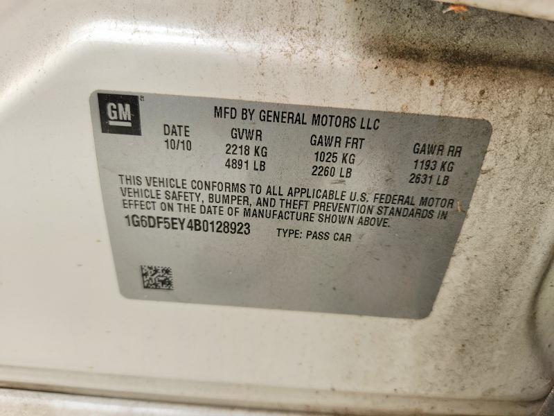 2011 Cadillac Cts მანქანა იყიდება აუქციონზე, vin: 1G6DF5EY4B0128923, აუქციონის ნომერი: 57487306
