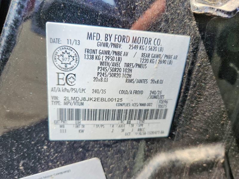 Продаж на аукціоні авто 2014 Lincoln Mkx, vin: 2LMDJ8JK2EBL00125, номер лоту: 55930236
