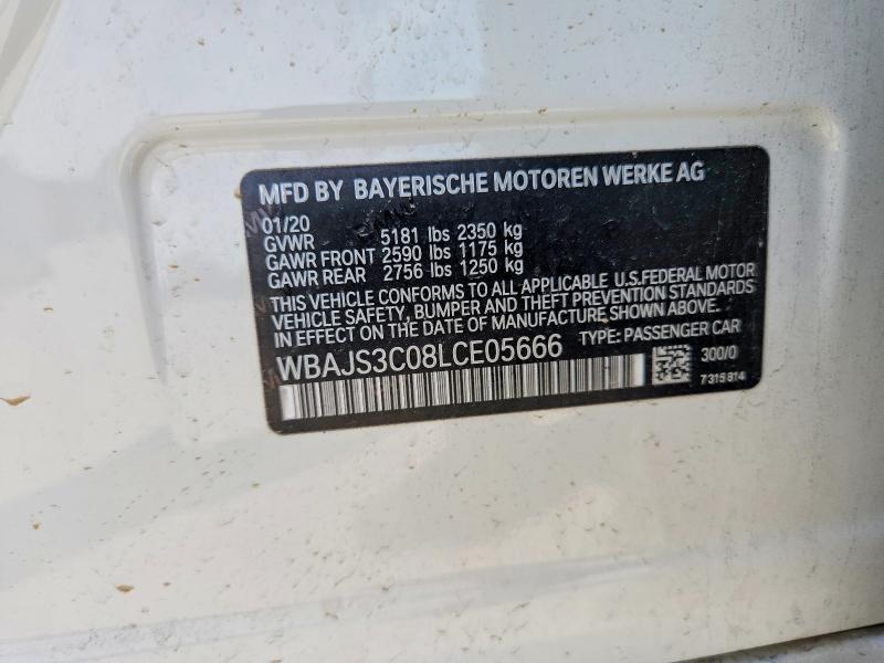 Продаж на аукціоні авто 2020 Bmw 540, vin: WBAJS3C08LCE05666, номер лоту: 56346906