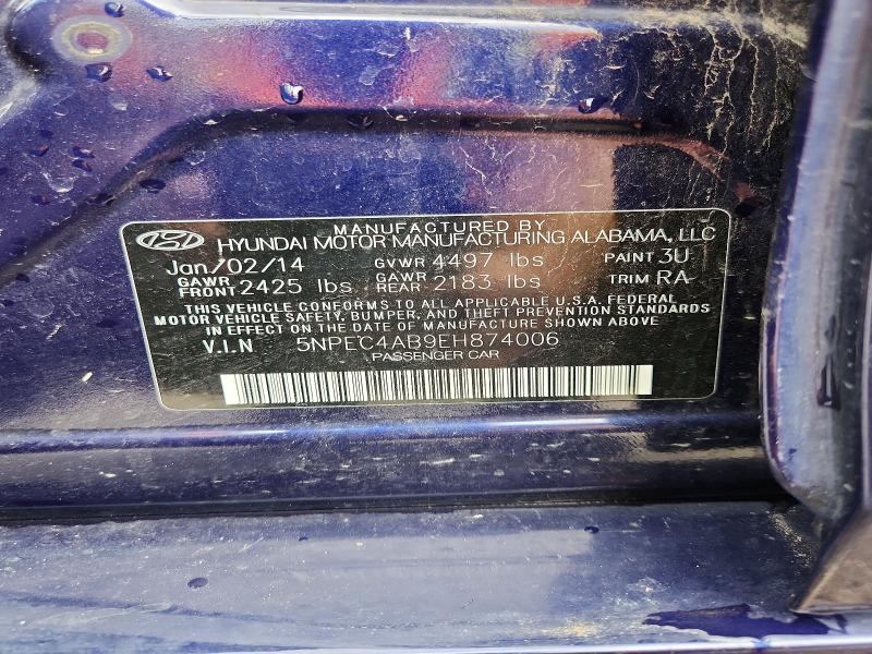 Aukcja sprzedaży 2014 Hyundai Sonata, vin: 5NPEC4AB9EH874006, numer aukcji: 55709906