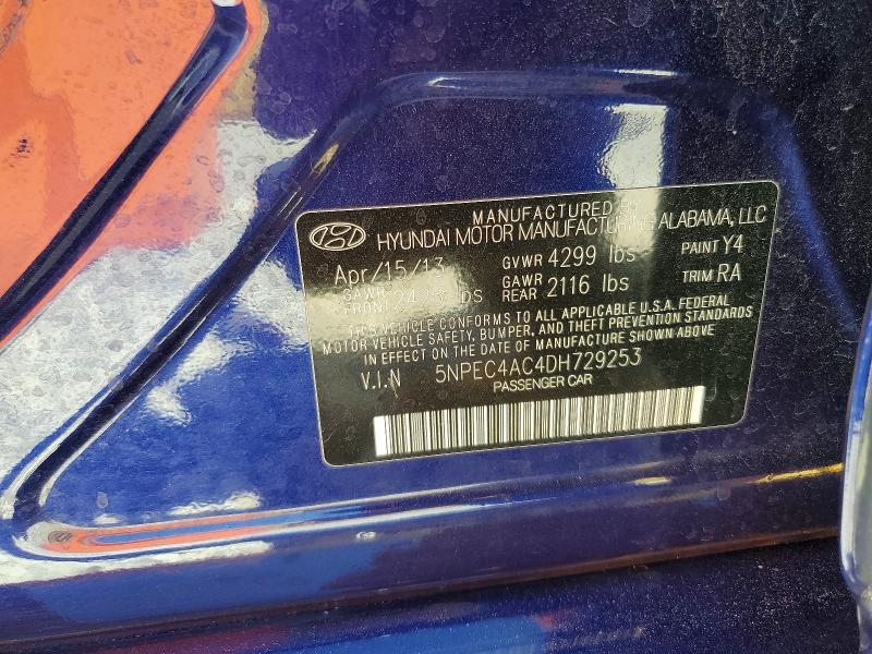 Продажа на аукционе авто 2013 Hyundai Sonata, vin: 5NPEC4AC4DH729253, номер лота: 56169676