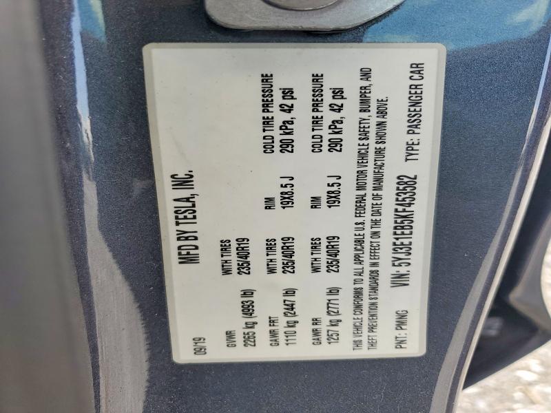 Продаж на аукціоні авто 2019 Tesla Model 3, vin: 5YJ3E1EB5KF453582, номер лоту: 56784536
