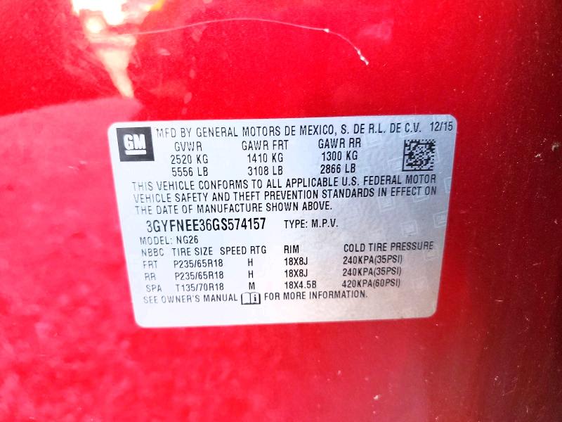 Продажа на аукционе авто 2016 Cadillac Srx, vin: 3GYFNEE36GS574157, номер лота: 58210636