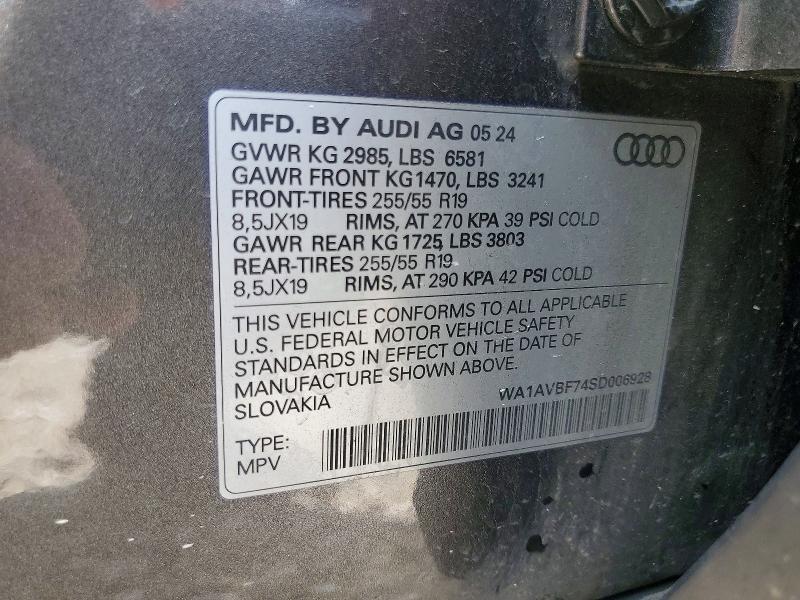 56803946 :رقم المزاد ، WA1AVBF74SD006928 vin ، 2025 Audi Q7 مزاد بيع