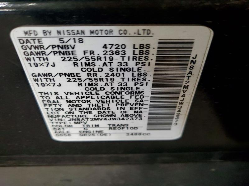 Продажа на аукционе авто 2018 Nissan Rogue, vin: JN8AT2MV4JW342373, номер лота: 56399686