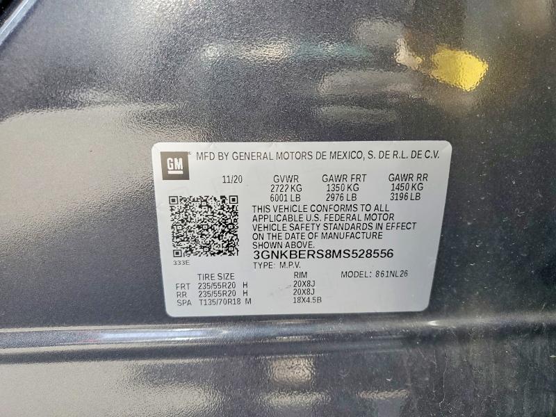 Продажа на аукционе авто 2021 Chevrolet Blazer, vin: 3GNKBERS8MS528556, номер лота: 56349536