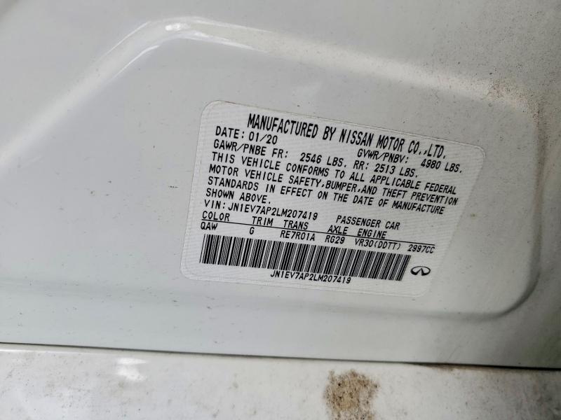 Продажа на аукционе авто 2020 Infiniti Q50, vin: JN1EV7AP2LM207419, номер лота: 55328126