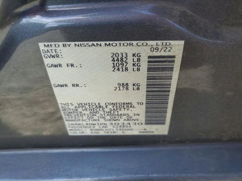 57297636 :رقم المزاد ، 1N4BL4DW3PN303430 vin ، 2023 Nissan Altima مزاد بيع