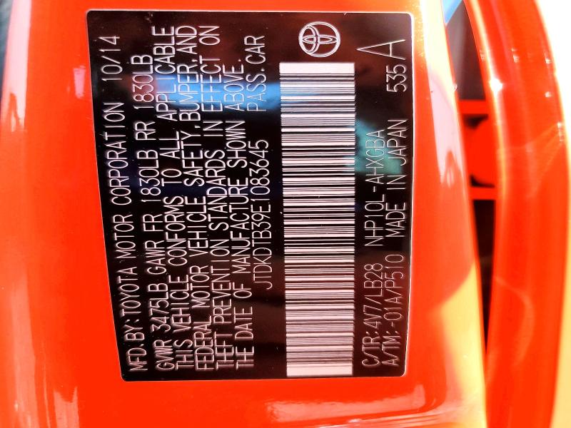 Продажа на аукционе авто 2014 Toyota Prius C, vin: JTDKDTB39E1083645, номер лота: 59104976