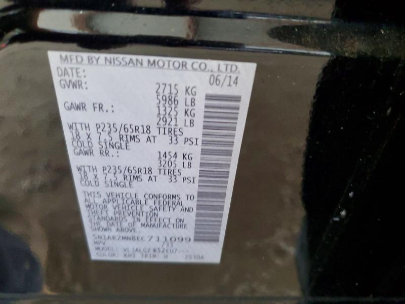 Продаж на аукціоні авто 2014 Nissan Pathfinder, vin: 5N1AR2MN8EC711099, номер лоту: 57458926
