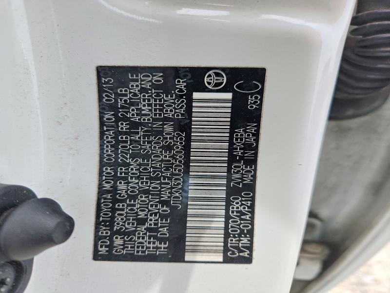 57699946 :رقم المزاد ، JTDKN3DU5D5609652 vin ، 2013 Toyota Prius مزاد بيع