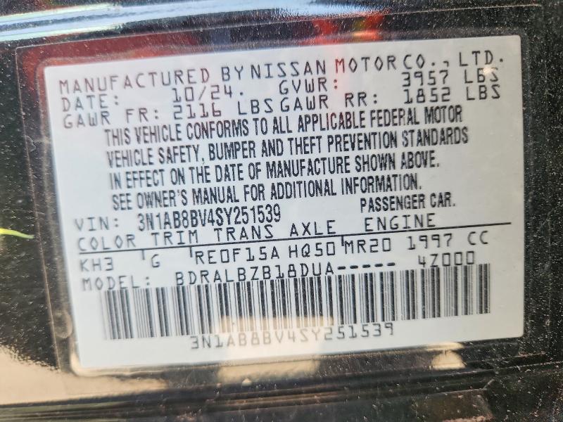 Aukcja sprzedaży 2025 Nissan Sentra, vin: 3N1AB8BV4SY251539, numer aukcji: 55502236