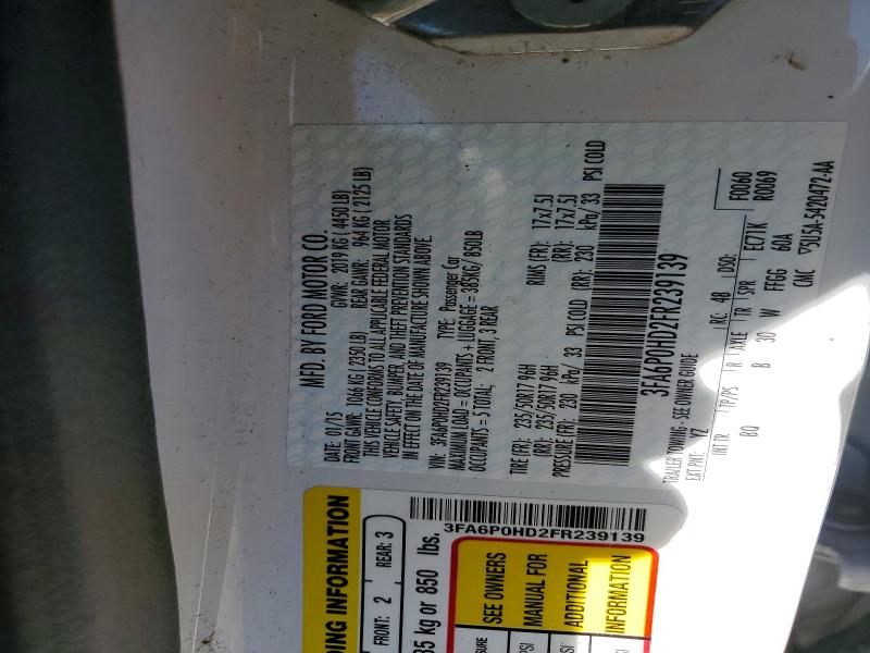 Продажа на аукционе авто 2015 Ford Fusion, vin: 3FA6P0HD2FR239139, номер лота: 55981206