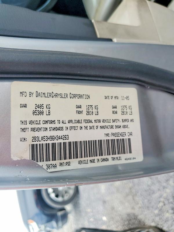 Продаж на аукціоні авто 2006 Dodge Charger, vin: 2B3LA53H96H344263, номер лоту: 59072686