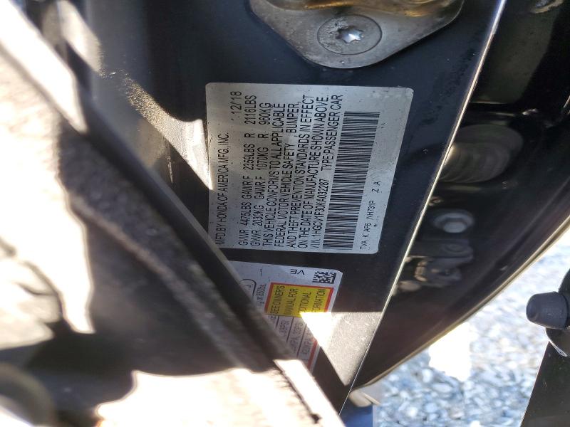 Aukcja sprzedaży 2019 Honda Accord, vin: 1HGCV1F30KA032287, numer aukcji: 55755066