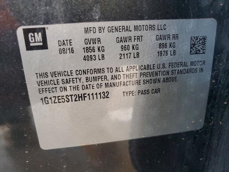 2017 Chevrolet Malibu მანქანა იყიდება აუქციონზე, vin: 1G1ZE5ST2HF111132, აუქციონის ნომერი: 56516036