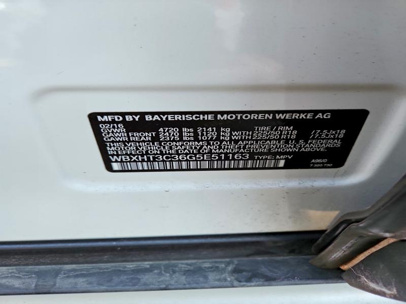 2016 Bmw X1 მანქანა იყიდება აუქციონზე, vin: WBXHT3C36G5E51163, აუქციონის ნომერი: 55686916