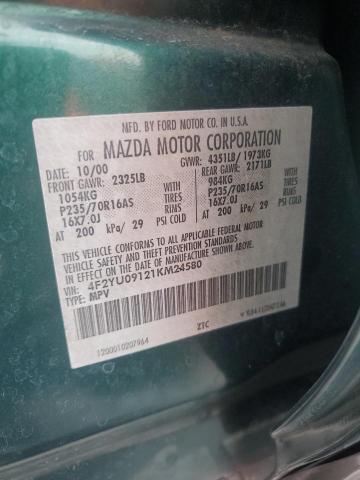 56666356 :رقم المزاد ، 4F2YU09121KM24580 vin ، 2001 Mazda Tribute مزاد بيع