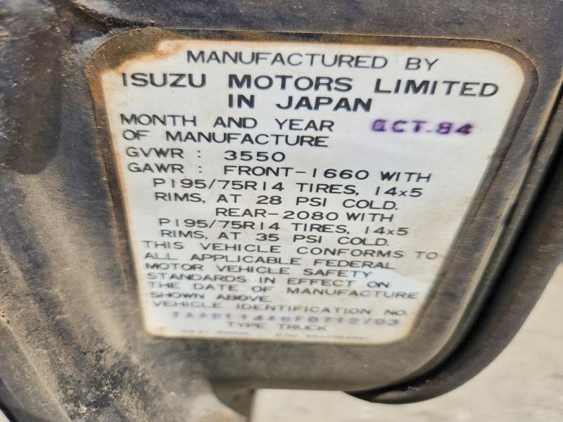 Продажа на аукционе авто 1985 Isuzu Pup, vin: JAABL14A8F0712703, номер лота: 56281466