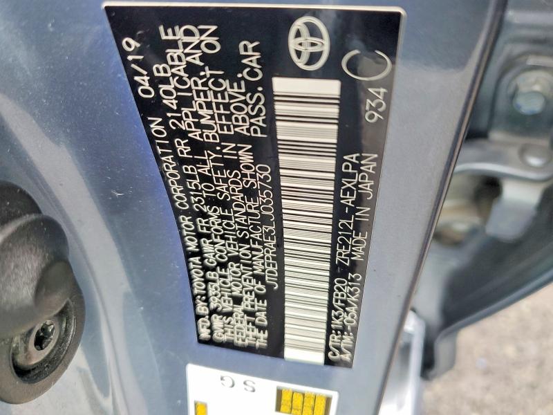 Продаж на аукціоні авто 2020 Toyota Corolla, vin: JTDEPRAE3LJ035730, номер лоту: 58545606