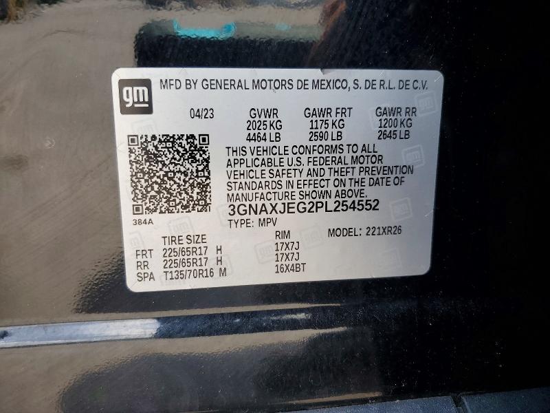 Aukcja sprzedaży 2023 Chevrolet Equinox, vin: 3GNAXJEG2PL254552, numer aukcji: 57635336