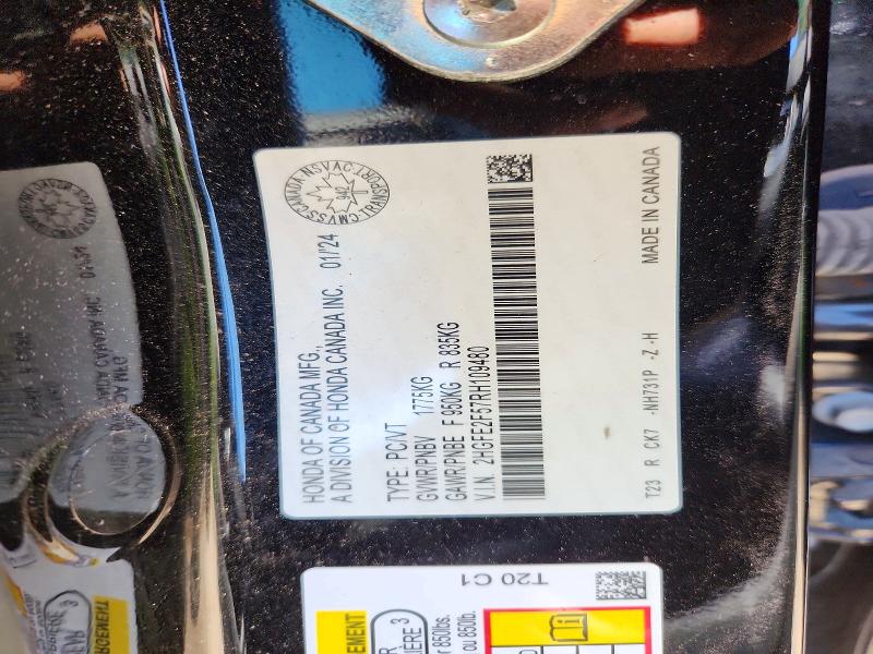 Продажа на аукционе авто 2024 Honda Civic, vin: 2HGFE2F57RH109480, номер лота: 54904266