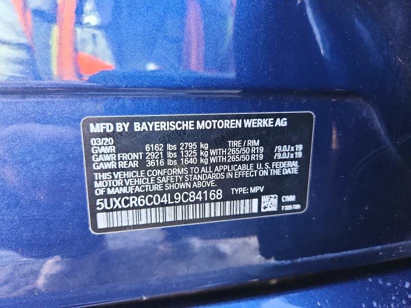 Aukcja sprzedaży 2020 Bmw X5, vin: 5UXCR6C04L9C84168, numer aukcji: 55287696