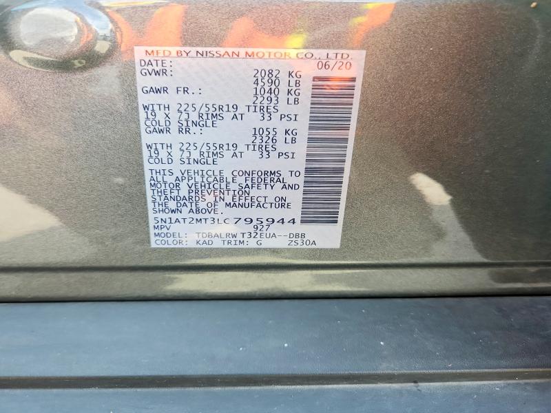 Aukcja sprzedaży 2020 Nissan Rogue, vin: 5N1AT2MT3LC795944, numer aukcji: 58414266
