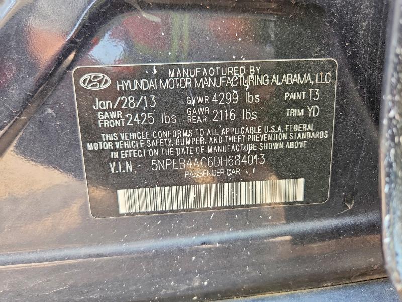 Продажа на аукционе авто 2013 Hyundai Sonata, vin: 5NPEB4AC6DH684013, номер лота: 58036346